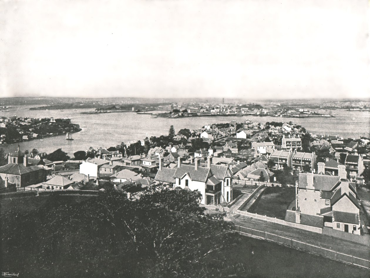 Vue depuis la rive nord, Sydney, Australie, 1895 - York and Son