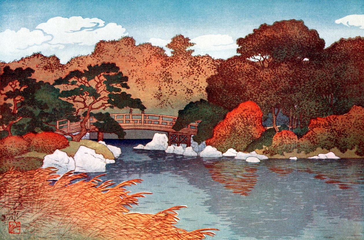 Automne dans le jardin des cent fleurs à Muko-Jima, vers 1900-1950 - Yoshida Hiroshi
