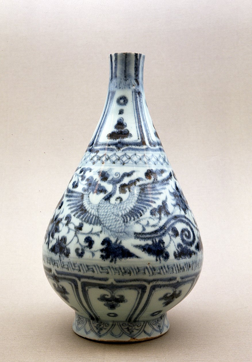 Vase bleu et blanc, dynastie Yuan (1206-1368) - Yuan Dynasty Chinese School
