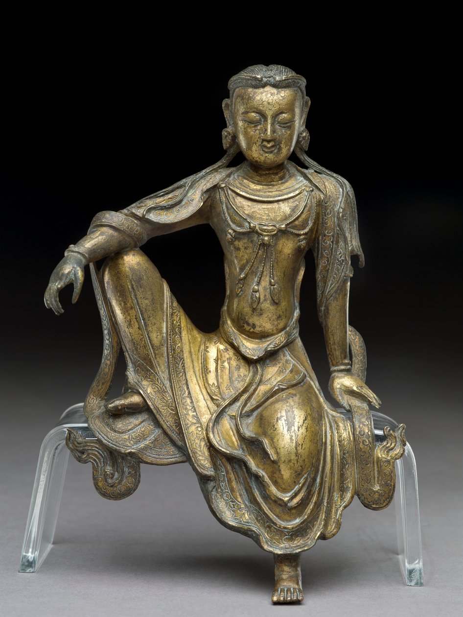 Bodhisattva Avalokitesvara, dynastie Yuan (bronze doré) - Yuan Dynasty Chinese School