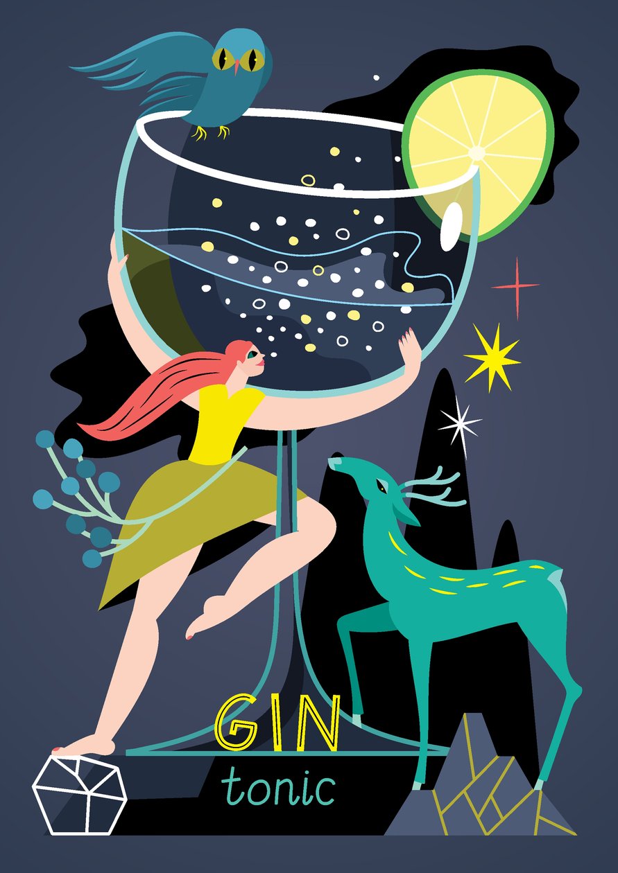 Gin Tonic, 2017 (illustration vectorielle) - Yulia Drobova