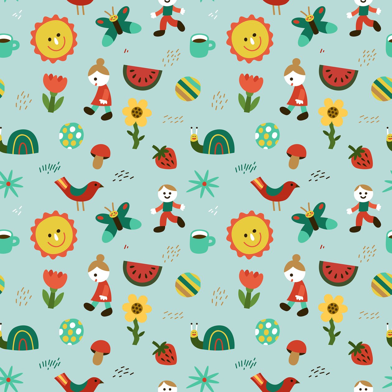 Motif sans couture, 2018 (graphique vectoriel) - Yulia Drobova