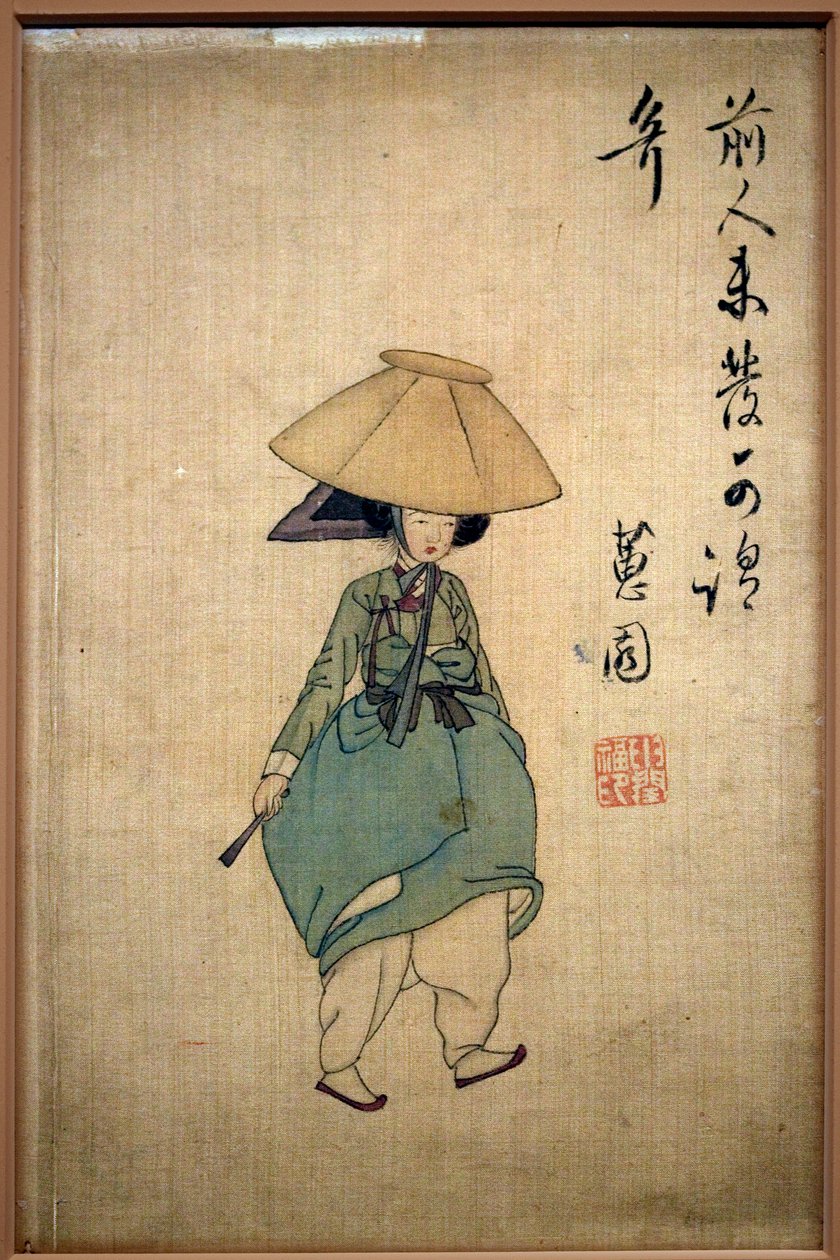 Jeune femme. Peinture par Shin Yunbok (ca. 1758-1813), encre sur papier - Yunbok Shin