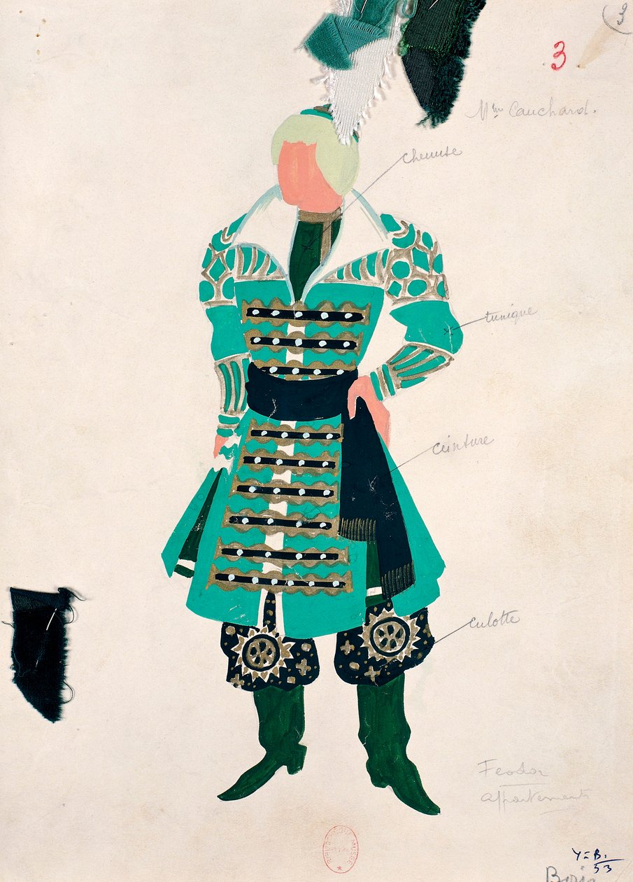 Croquis de costume pour Fedor dans 