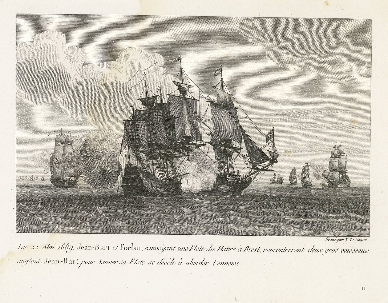 Jan Bart attaque deux navires anglais, 1689 - Yves Marie Le Gouaz