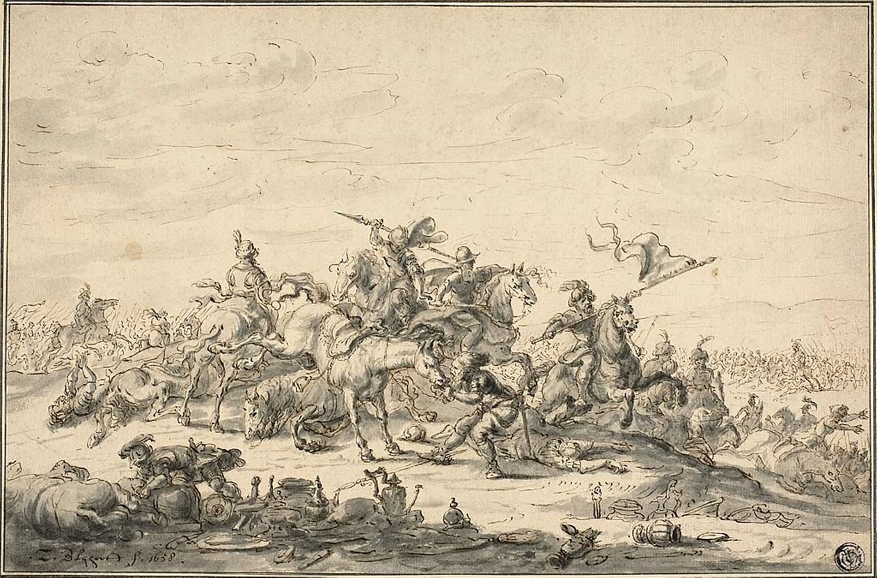 Scène de bataille avec cavaliers - Zacharias Blyhooft