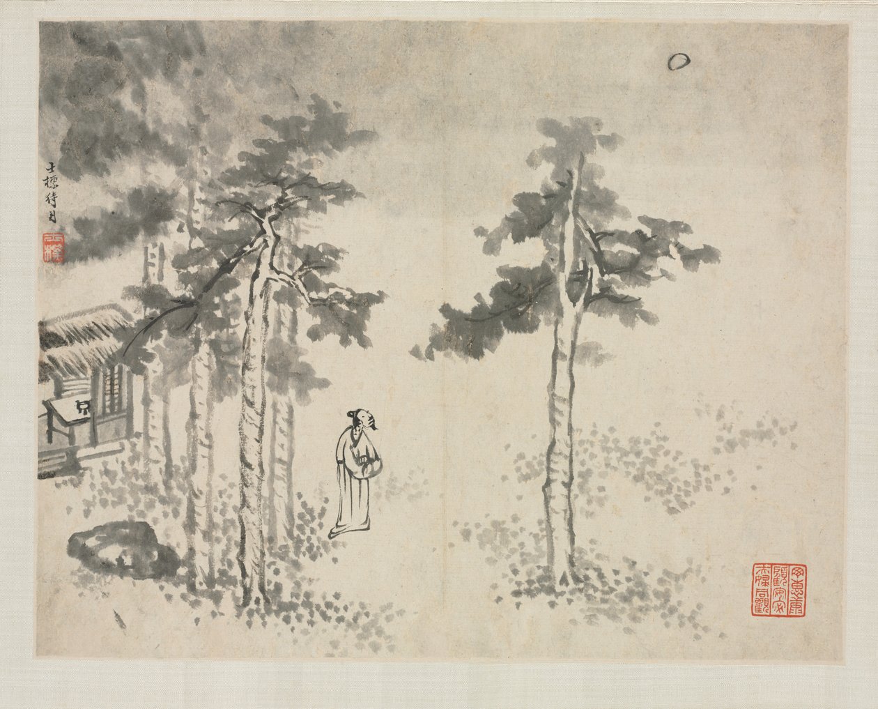 Album de paysages dans divers styles: Shibiao attendant la lune - Zha Shibiao
