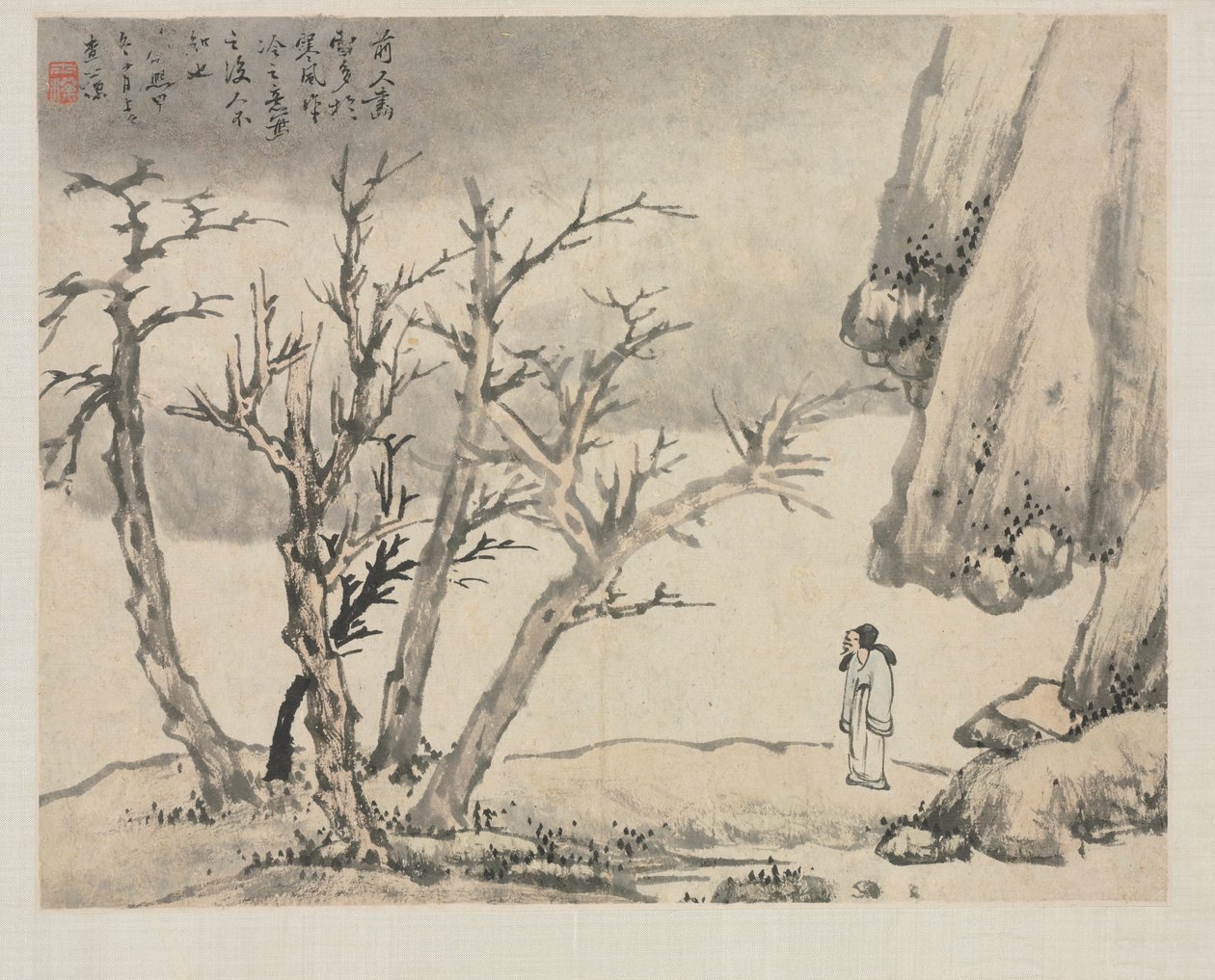 Album de paysages dans divers styles : Paysage enneigé, 1684 - Zha Shibiao