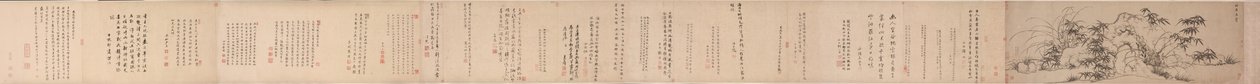 Bambou, rochers et orchidées solitaires - Zhao Mengfu