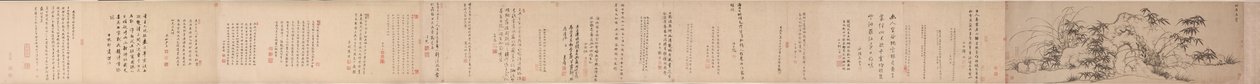 Bambou, rochers et orchidées solitaires - Zhao Mengfu