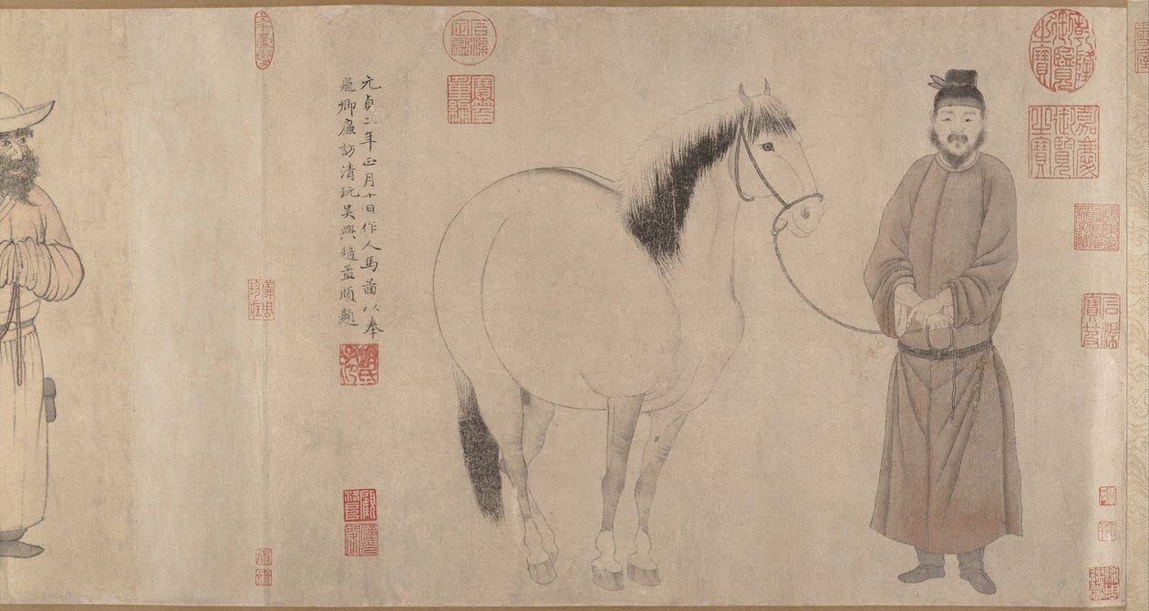 Palefreniers et chevaux - Zhao Mengfu Chao Meng-Fu or