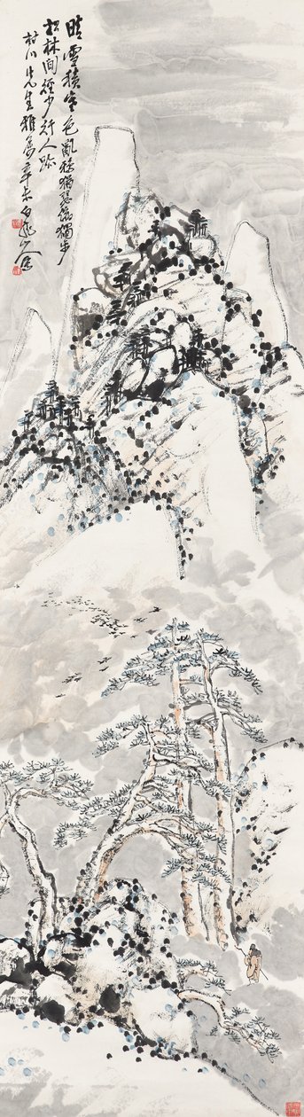 Marcher dans la montagne enneigée - Zhen Wang