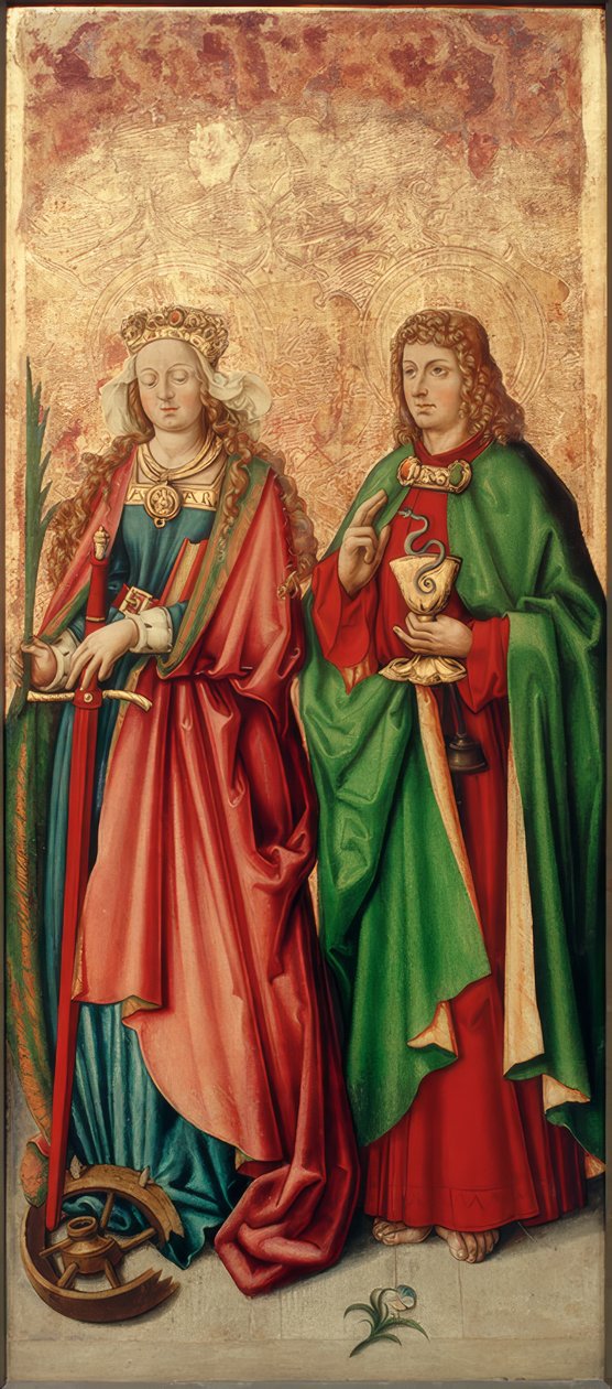 Maître des Violettes de Zurich, Sainte Catherine et Saint Jean l