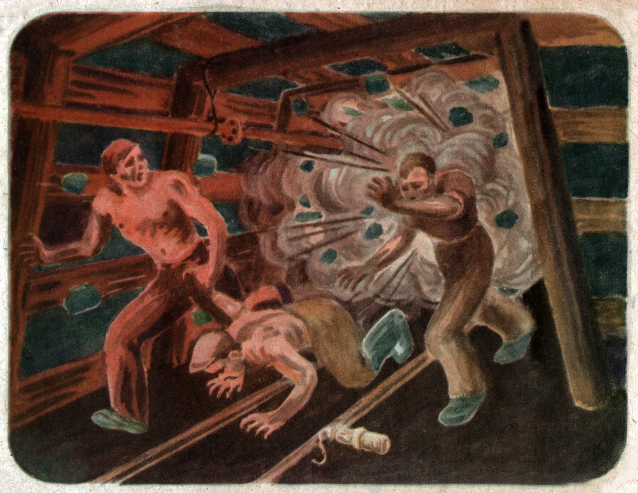Accident dans une mine, vers 1950 - . .
