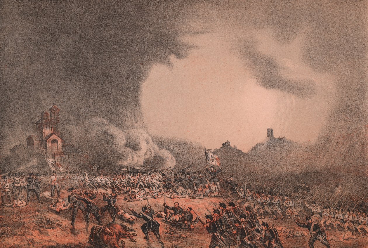 Affrontement à Madonna della Scoperta, Bataille de Solférino et San Martino, Lombardie - William Walcutt