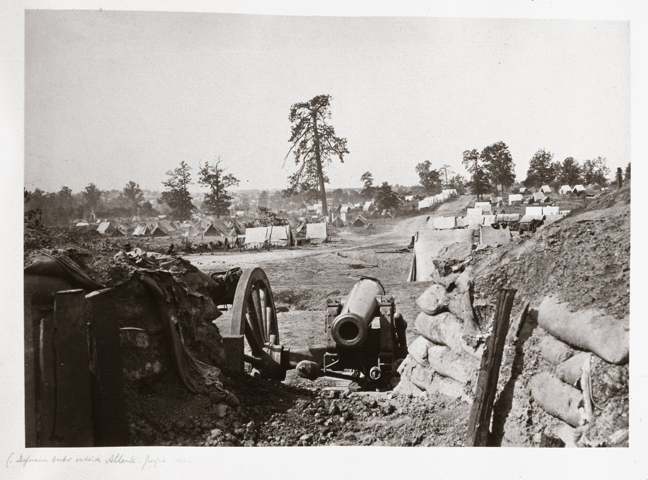 Fortifications confédérées devant Atlanta, Géorgie, USA - Ferdinand Georg Waldmuller