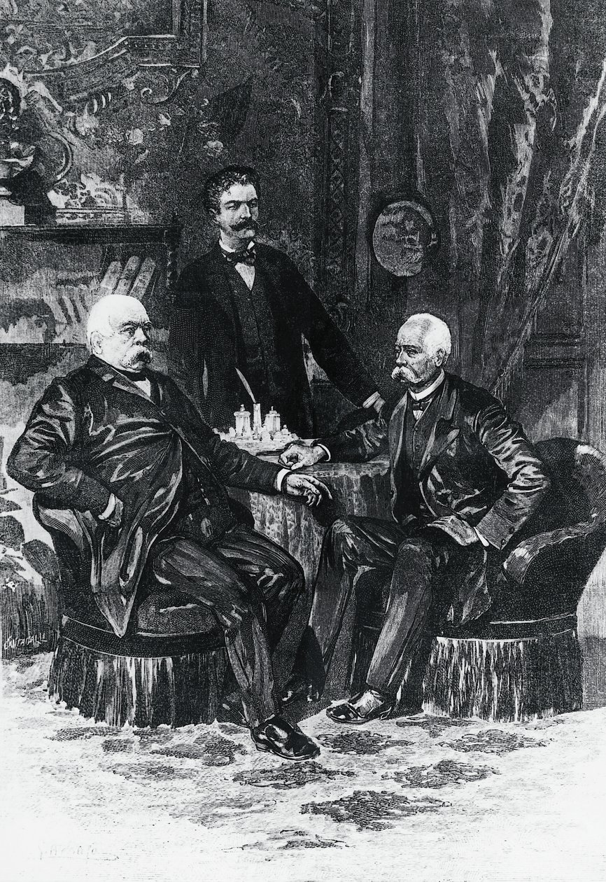 Conférence entre Otto von Bismarck (1815-1898) et Francesco Crispi (1819-1901) à Friedrichsruhe, octobre 1887, Allemagne - William Walcutt