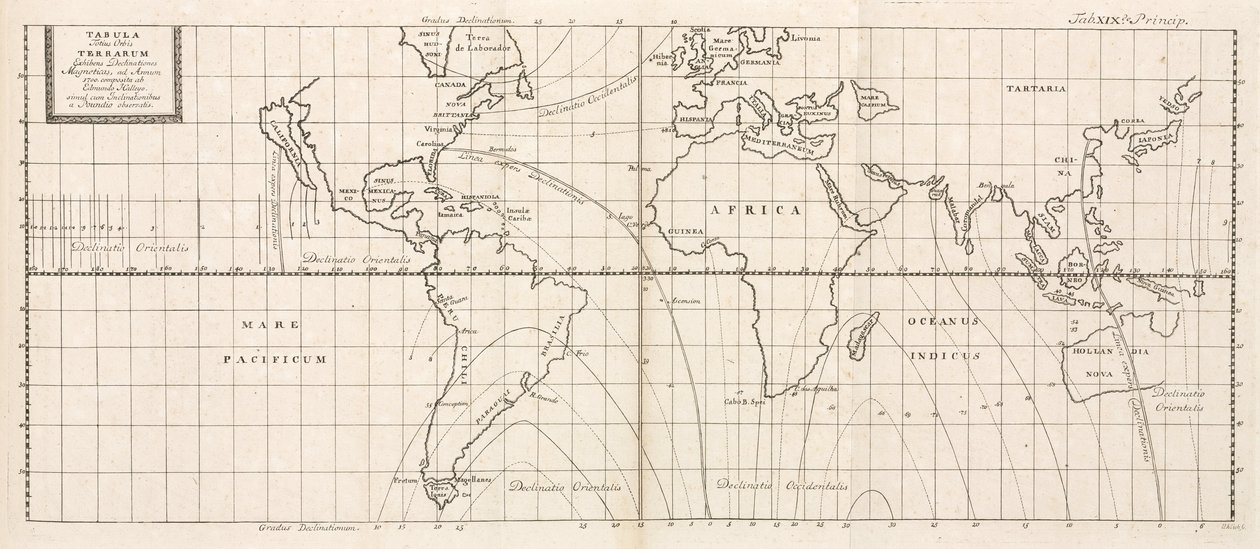 Carte magnétique de la Terre - Frederick (attr. to) Barnard