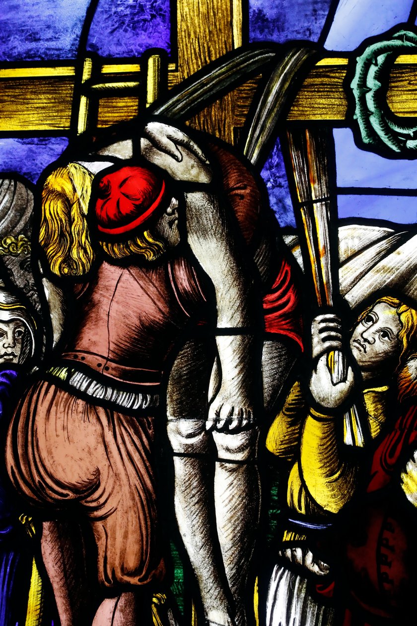 Musée de la cathédrale de Milan. Vitrail. Déposition du Christ. 16ème siècle. Italie. - . .