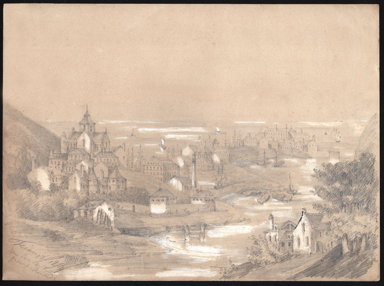 Panorama de la ville de Fécamp, Normandie. 1841 - . .