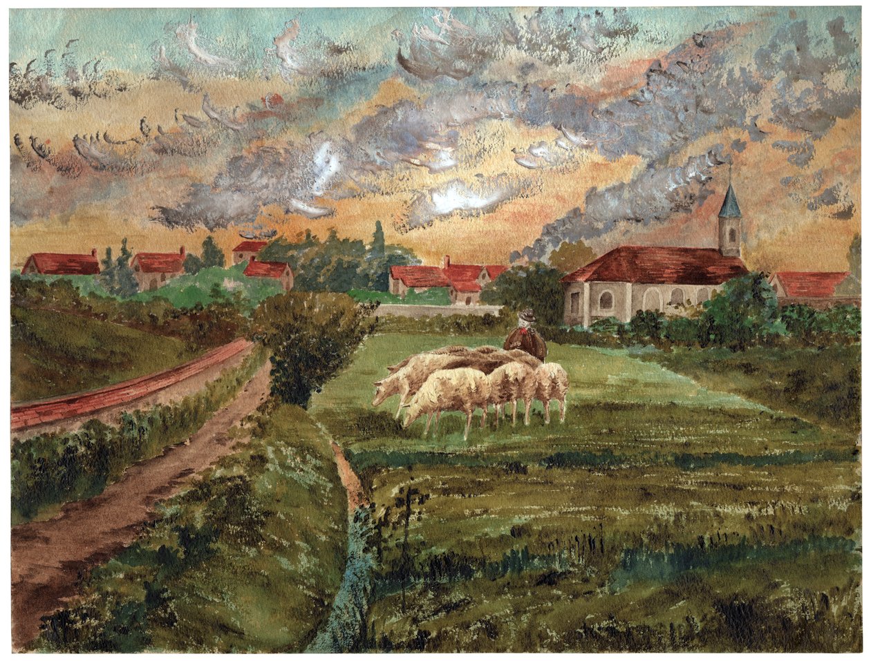 Troupeau de moutons, vers 1910 - . .