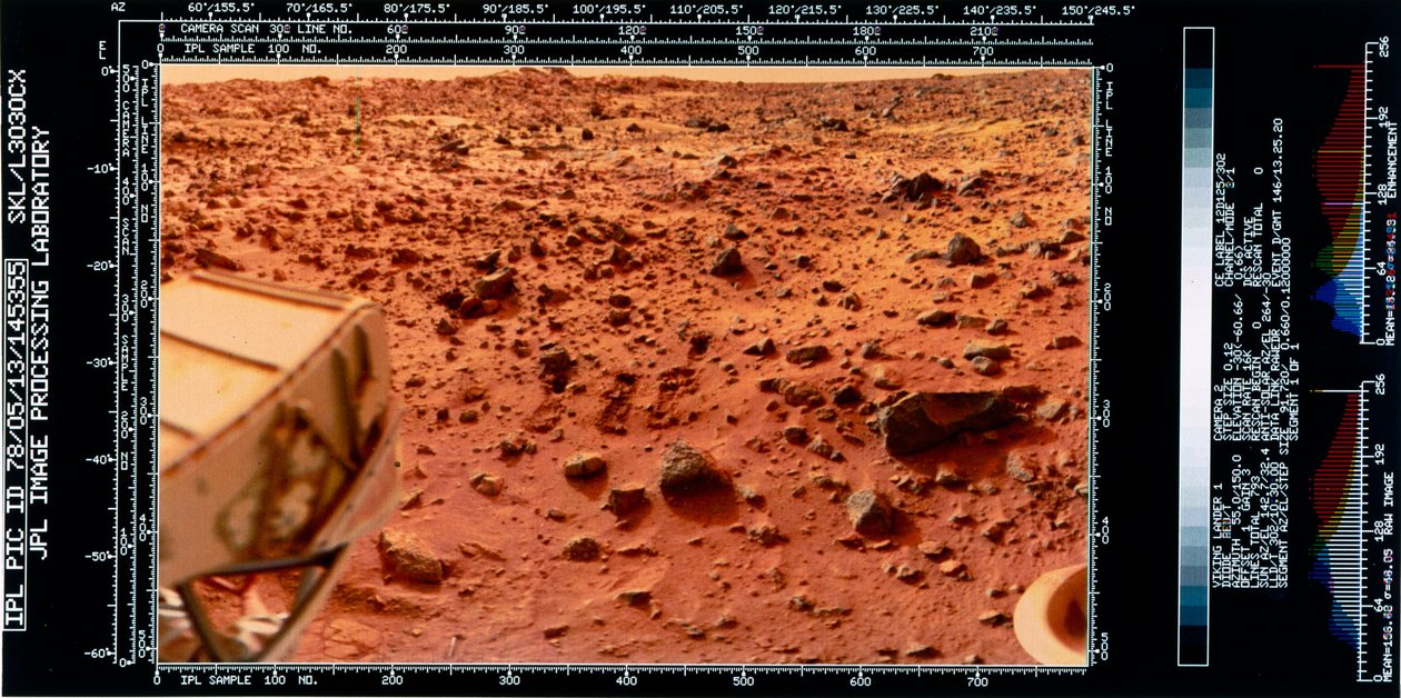 Vaisseau spatial, USA, Viking Vue rapprochée du paysage martien depuis le Viking 1 Lander - Ferdinand Georg Waldmuller
