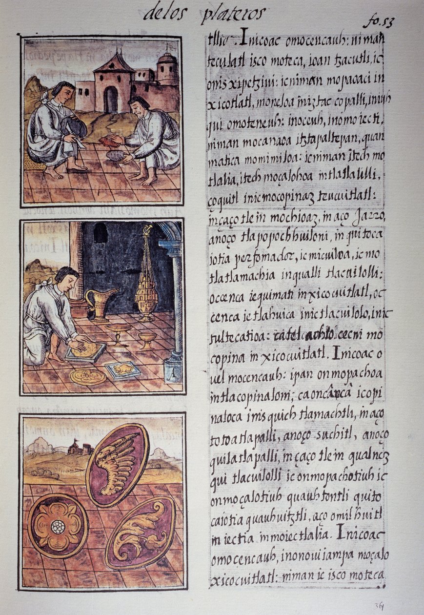 Production de vaisselle et de boucliers, page du Codex Florentin - Georg Carl Heinrich Dollmann