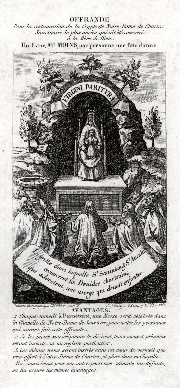 La Vierge Marie adorée par les druides. vers 1850 - . .