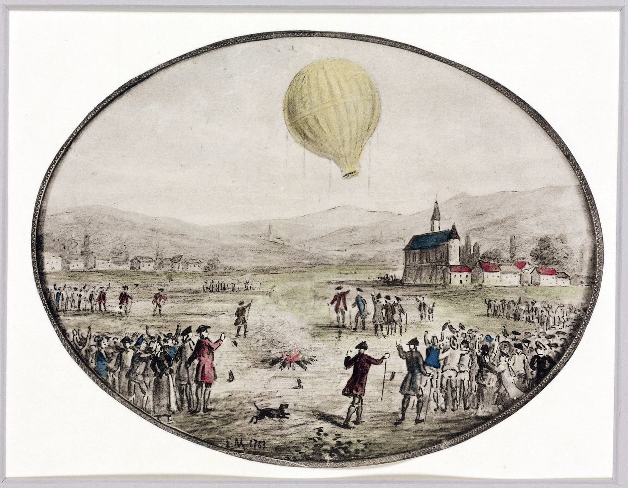 La première ascension publique en montgolfière, 5 juin 1783 - Frederick (attr. to) Barnard
