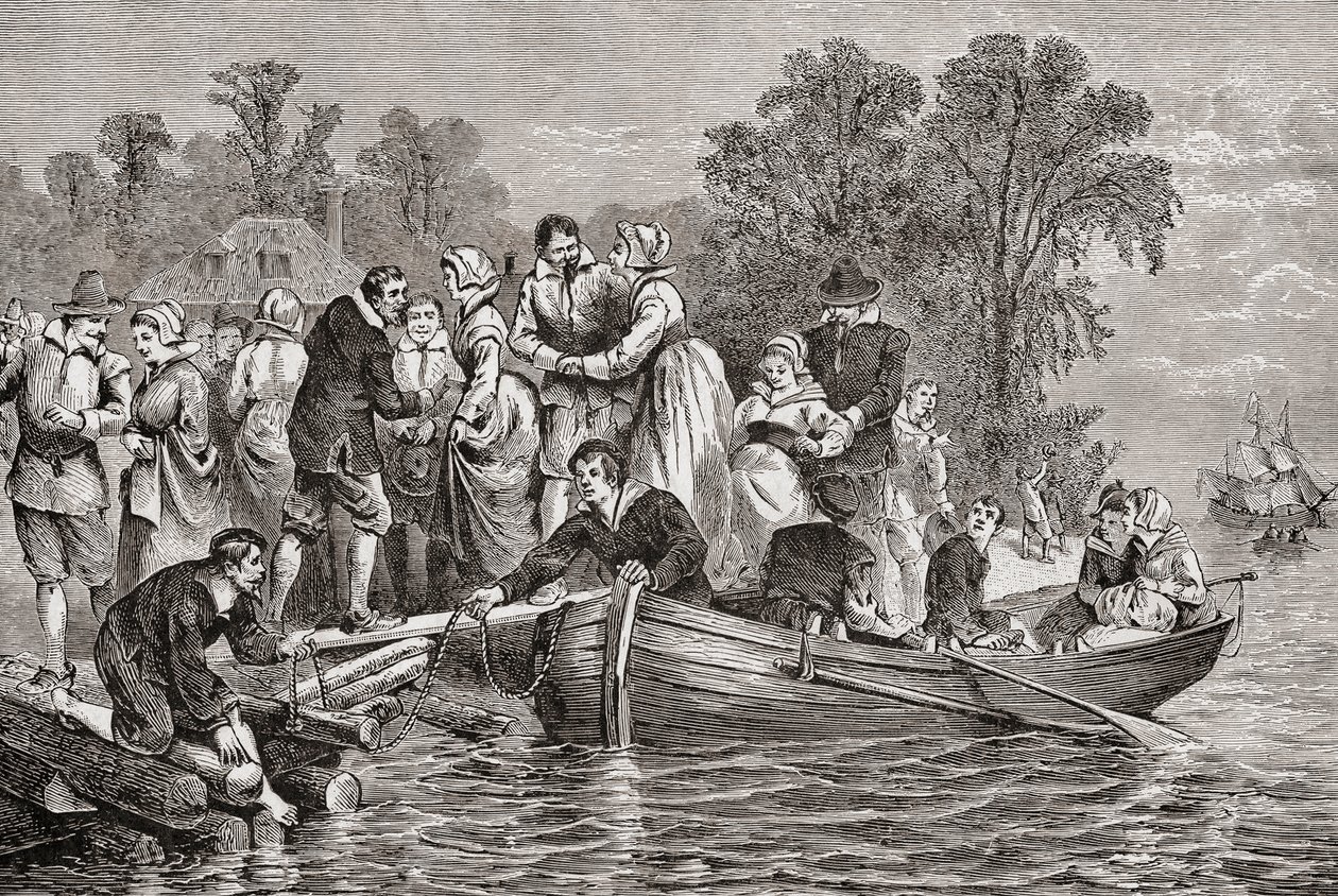 Les épouses du tabac ou les mariées du tabac arrivent à Jamestown, Virginie, USA - . .