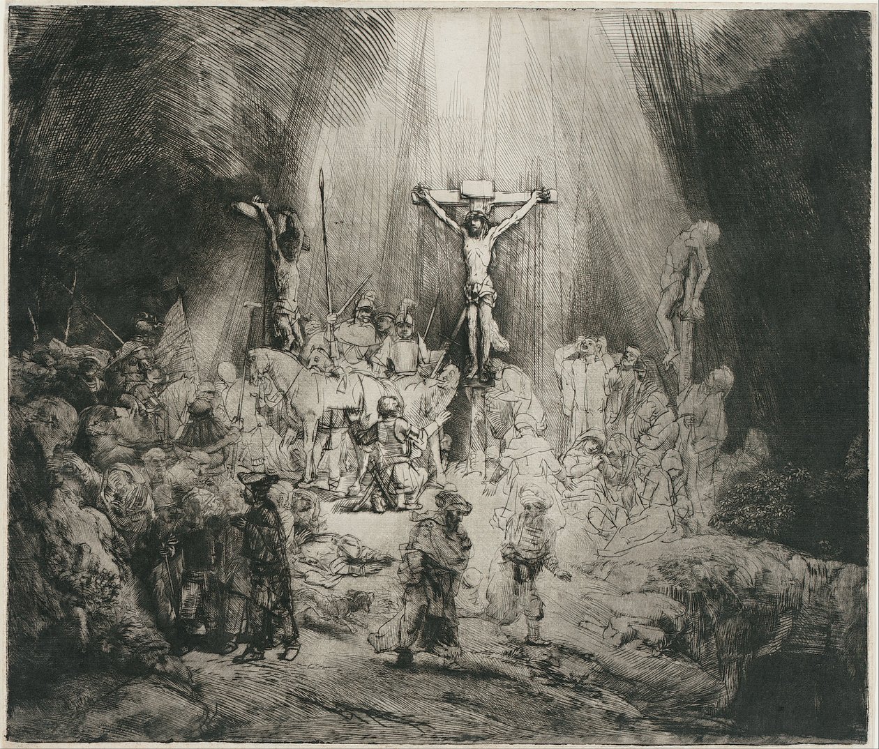Christ Crucifié Entre les Deux Voleurs (Les Trois Croix) - Rembrandt van Rijn