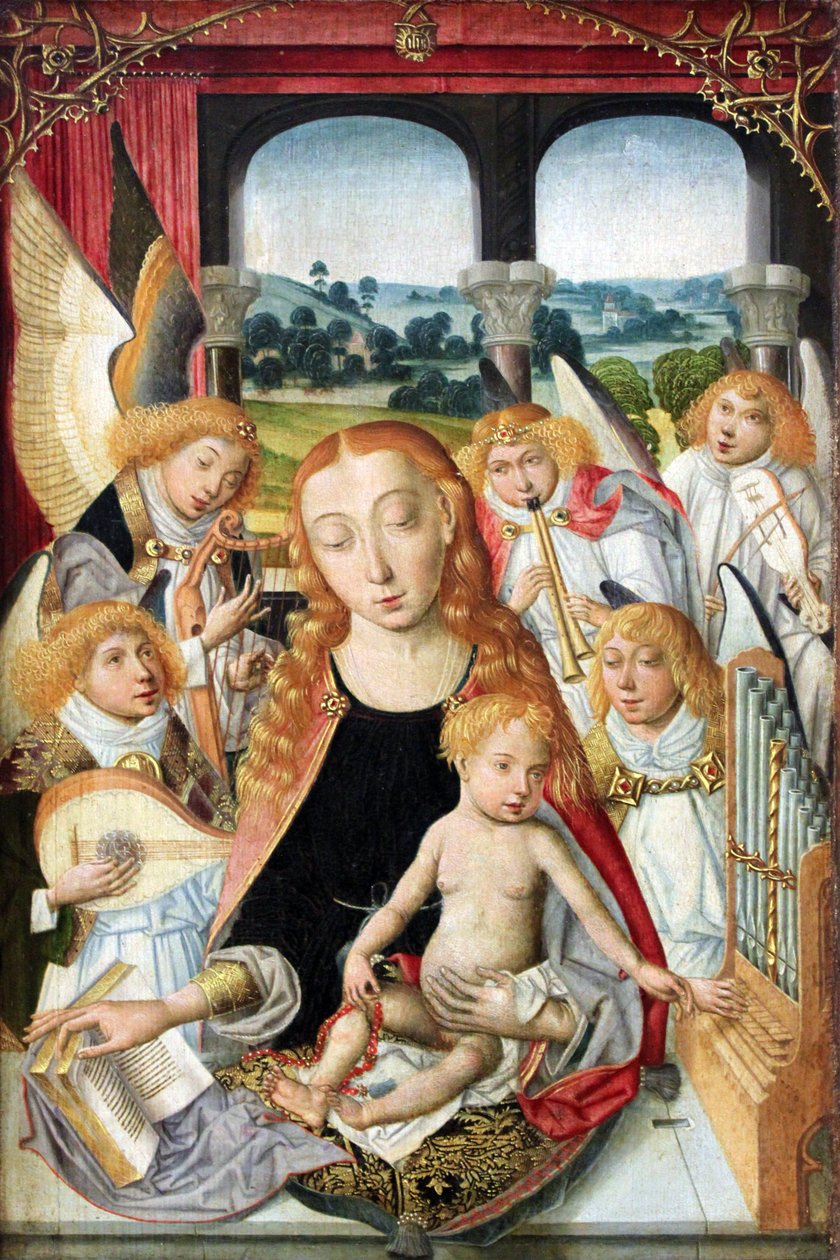 Vierge avec des anges jouant des instruments de musique - Unknown