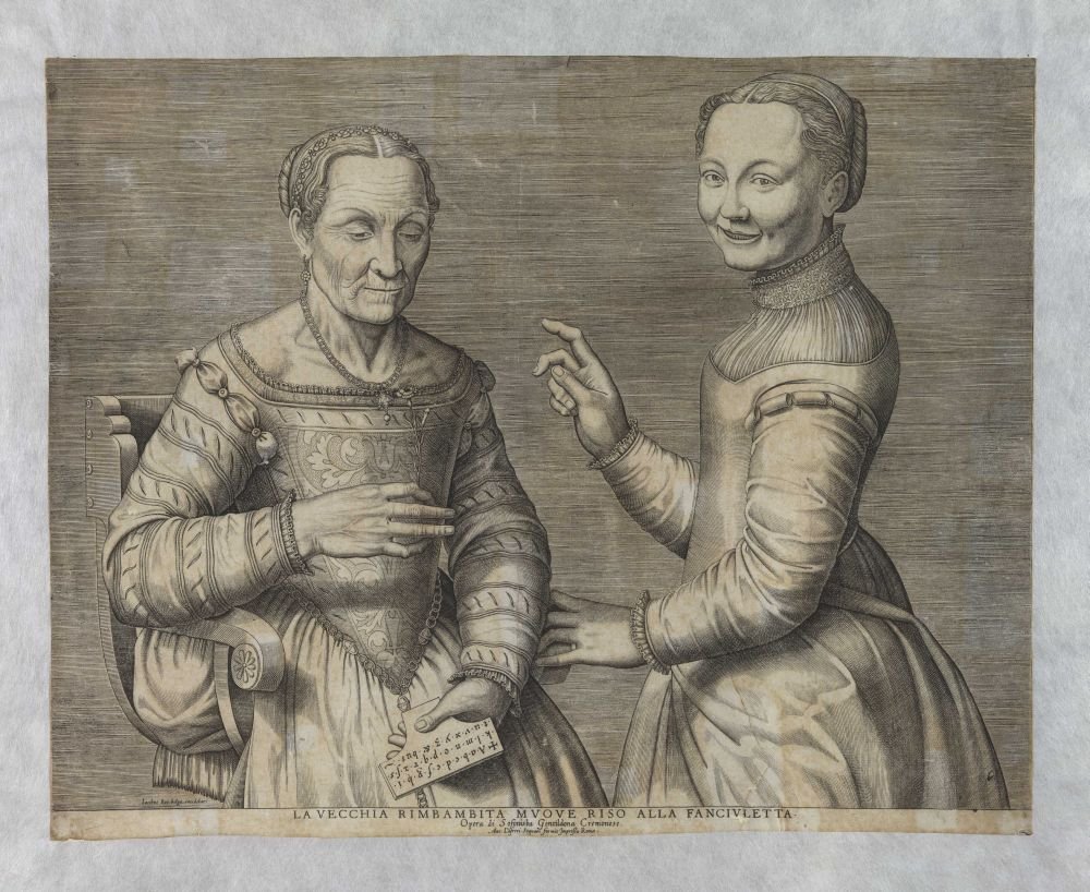 Vieille femme et fille riante - after Sofonisba Anguissola
