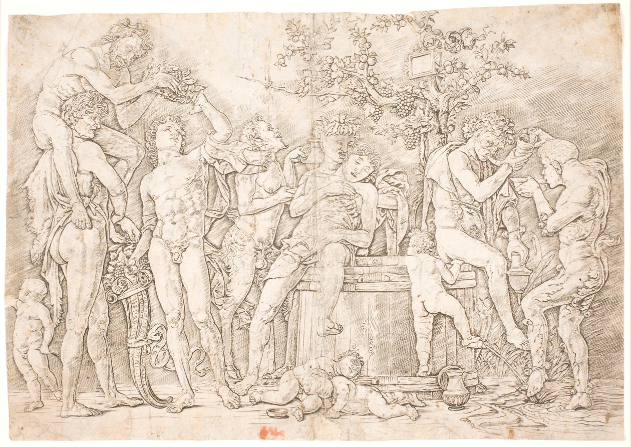 Bacchanale près du pressoir à vin - after Andrea Mantegna