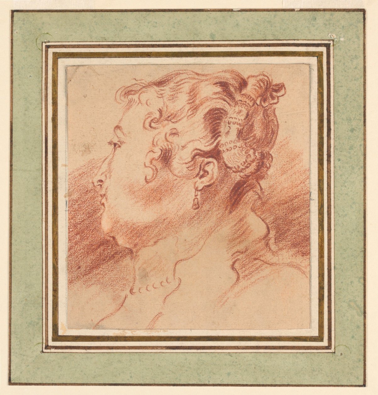 Étude de tête de femme - after Antoine Watteau
