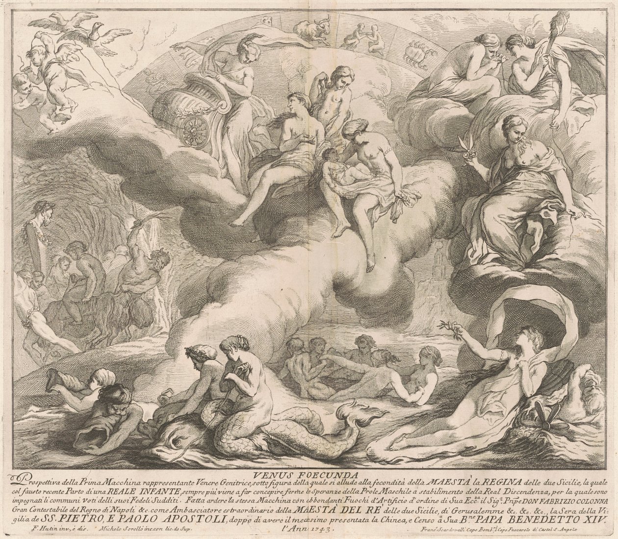 La première machine pour la Chinea de 1743 : Vénus Genetrix - after François Hutin Miguel de Sorellò