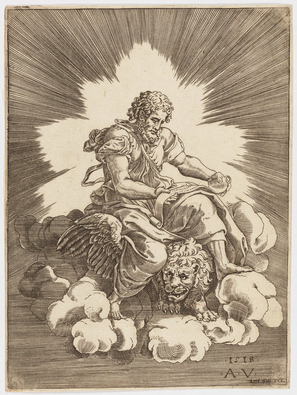 Saint Marc, assis sur un lion - after Giulio Romano