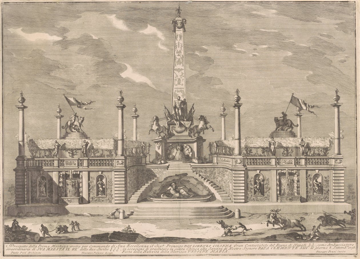 La Prima Macchina pour la Chinea de 1758: Une "Deliziosa" avec des Jardins Suspendus - after Giuseppe Palazzi Giuseppe Pozzi after Paolo Posi