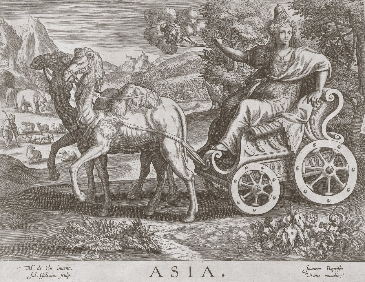 Asie des Quatre Continents, vers 1588-89 - after Maarten de Vos