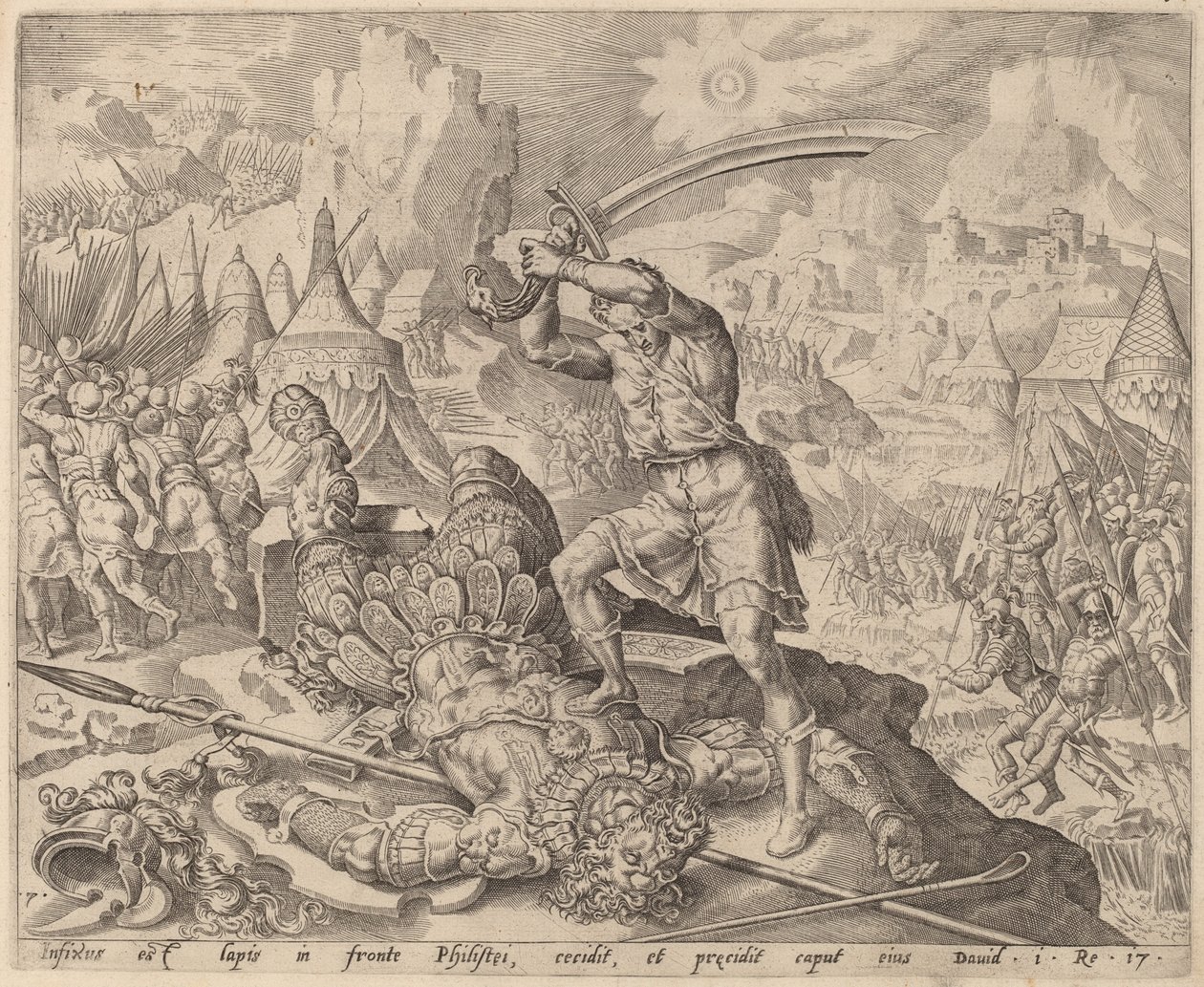 David coupant la tête de Goliath - after Maerten van Heemskerck