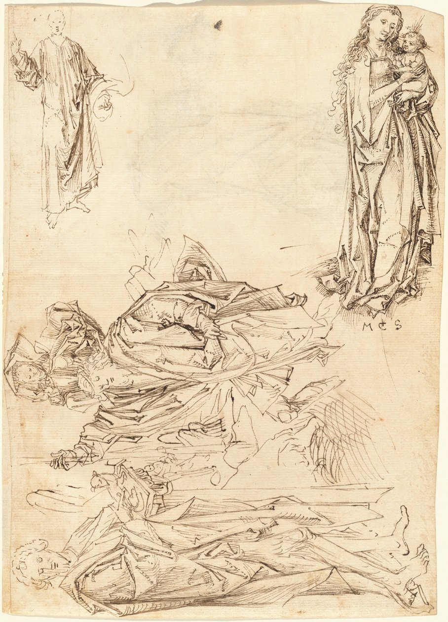 Saint Christophe, Saint Jean-Baptiste, la Vierge et l