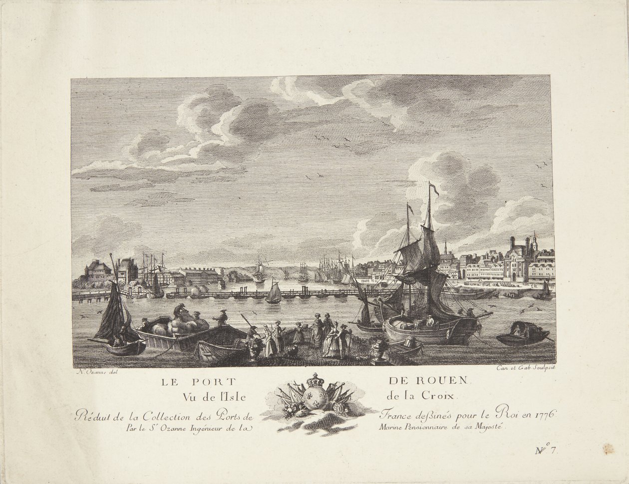 Le port de Rouen - after Nicolas Marie Ozanne