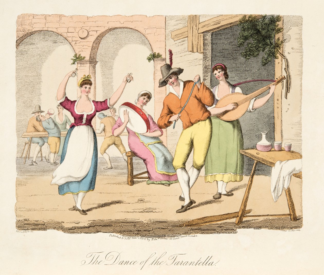 La danse de la tarentelle, de Scènes italiennes, représentant les mœurs, coutumes et divertissements des différents États d