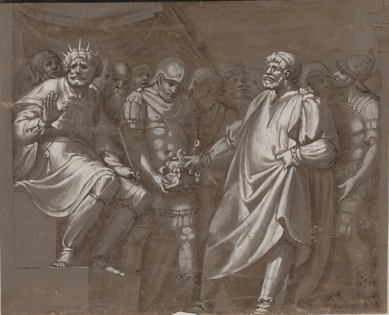 Mucius Scaevola devant Porsenna - after Polidoro da Caravaggio