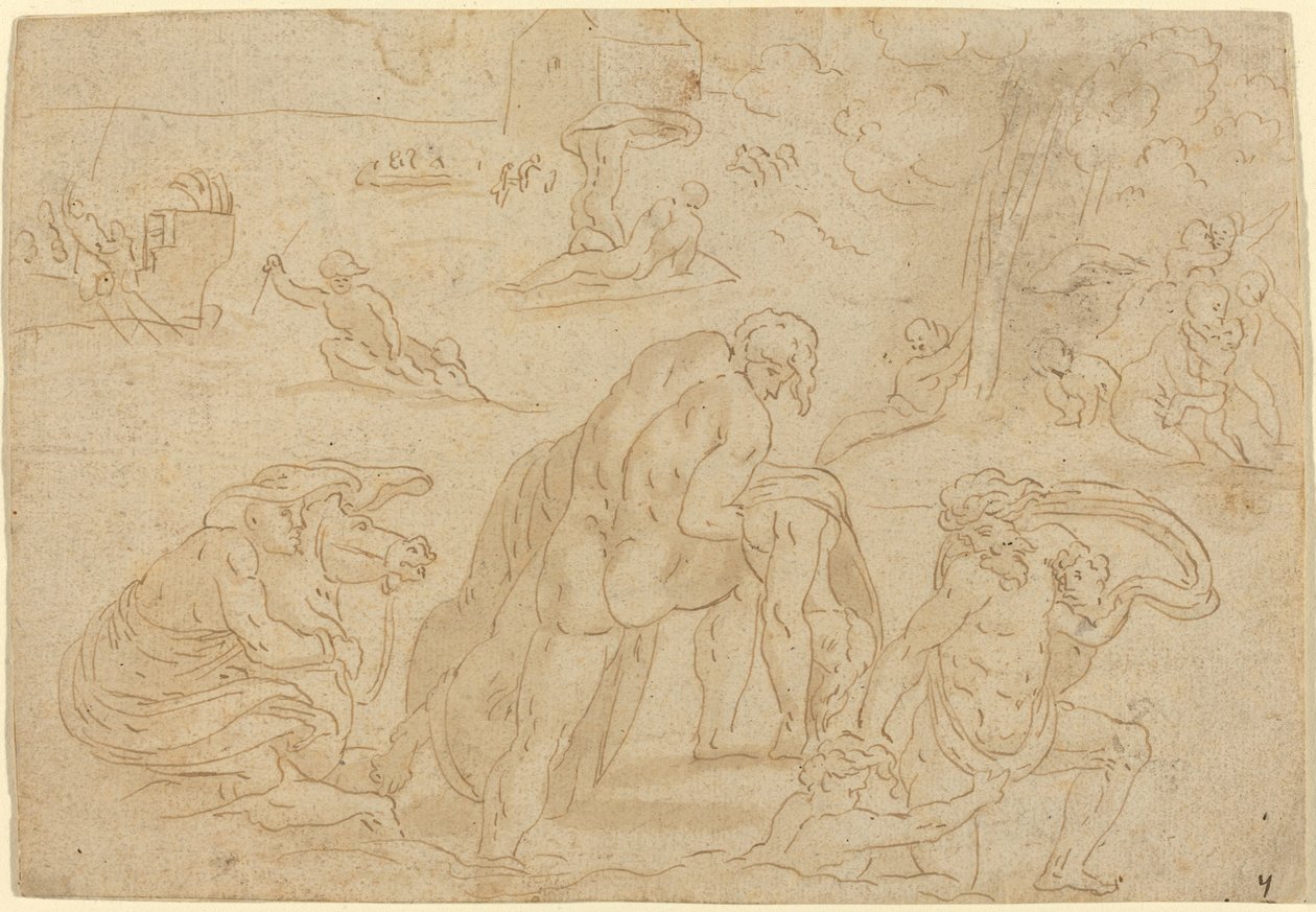 Le Déluge, de la Loggia du Vatican - after Raphael