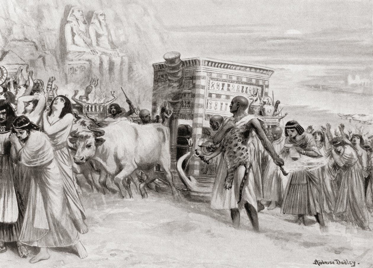Une procession funéraire pendant la XIXe dynastie, Égypte ancienne, de l