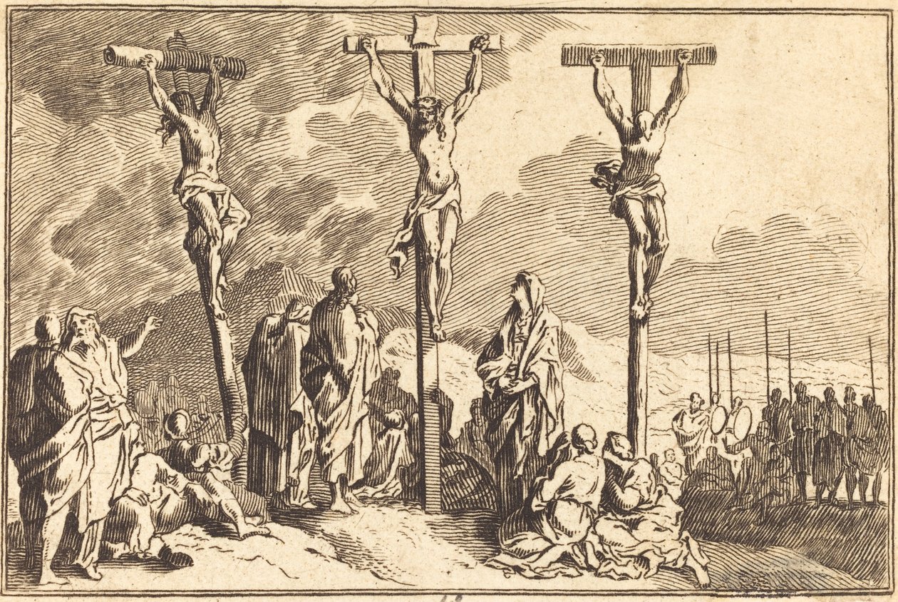 La Vierge, Saint Jean et Marie-Madeleine au pied de la Croix - after Sébastien Le Clerc I
