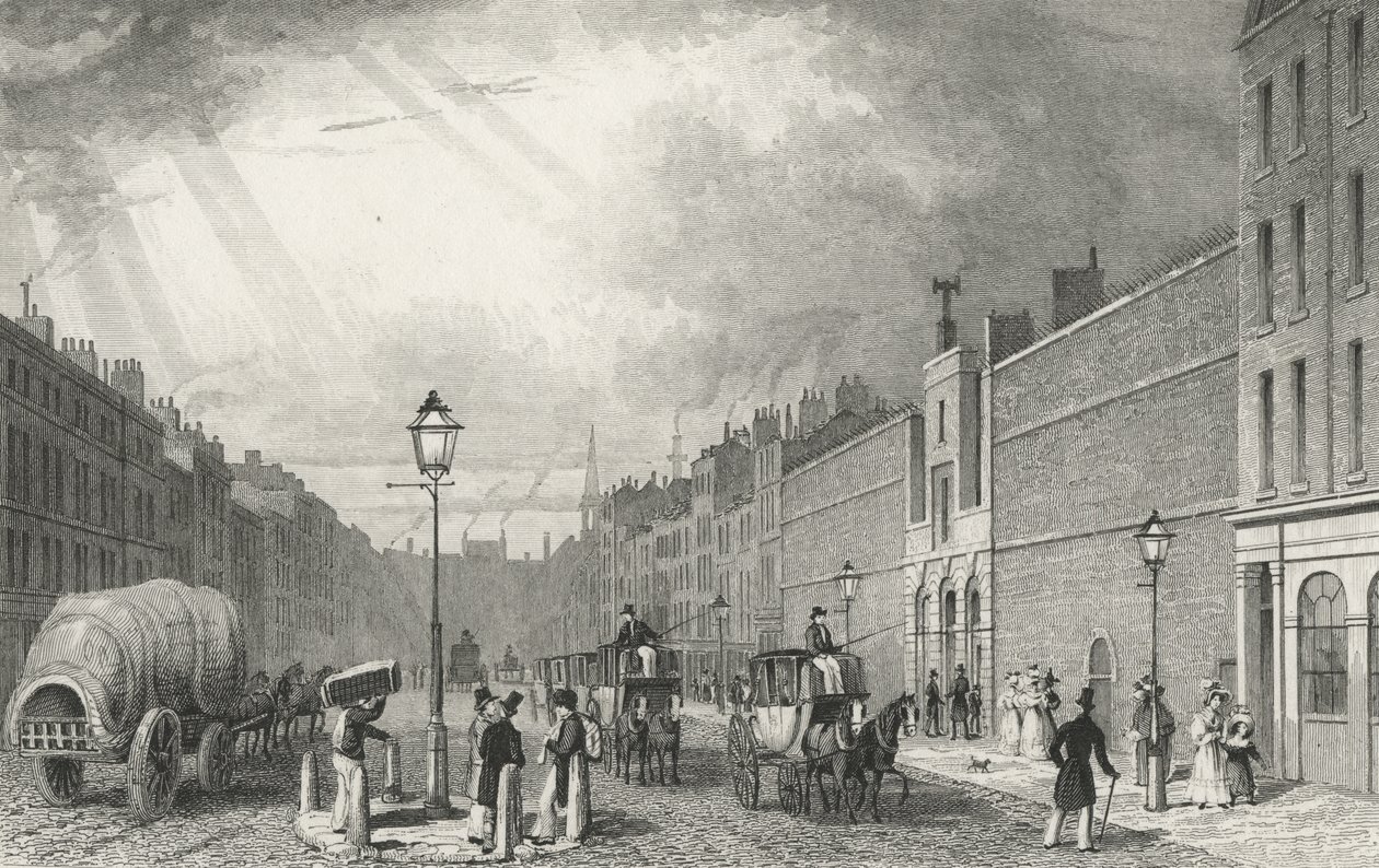 Farringdon Street et la prison de Fleet, 1830 - Thomas Hosmer after Shepherd