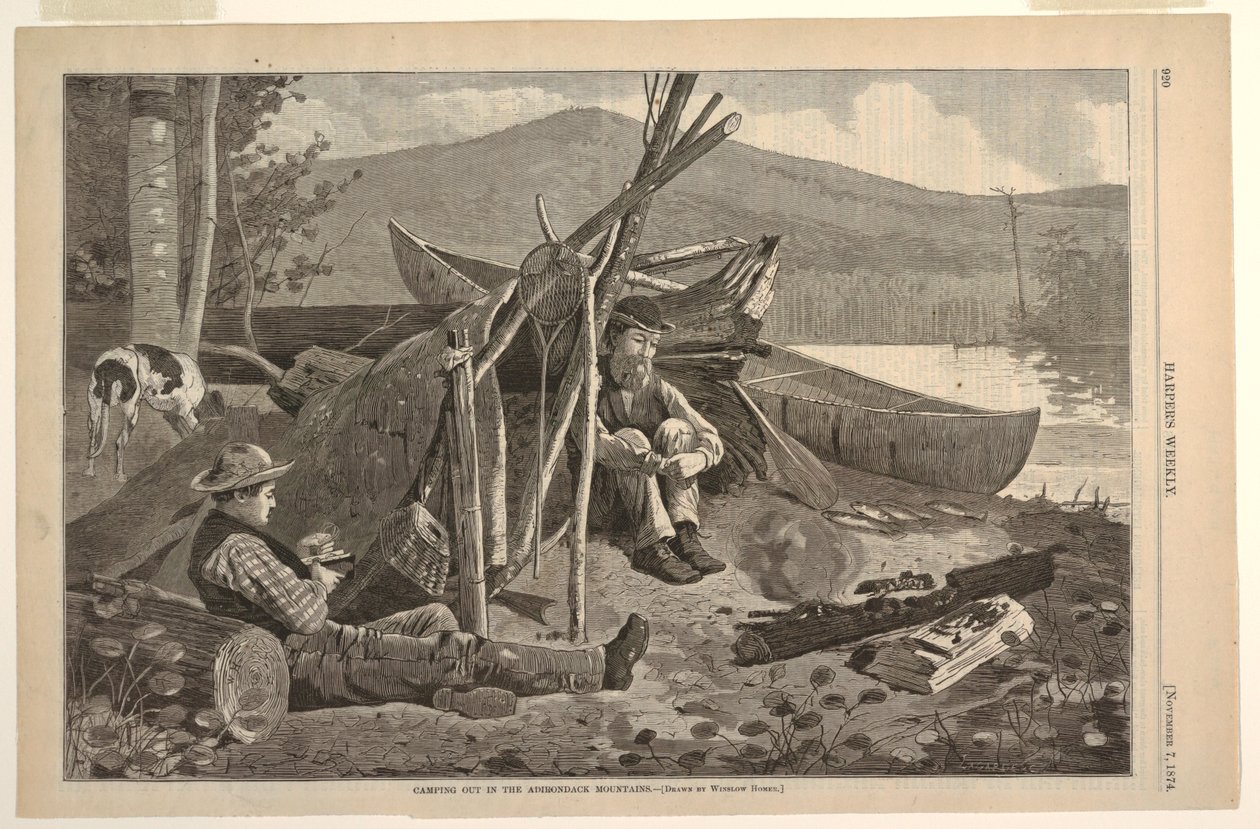 Camping dans les montagnes Adirondack - Winslow Homer