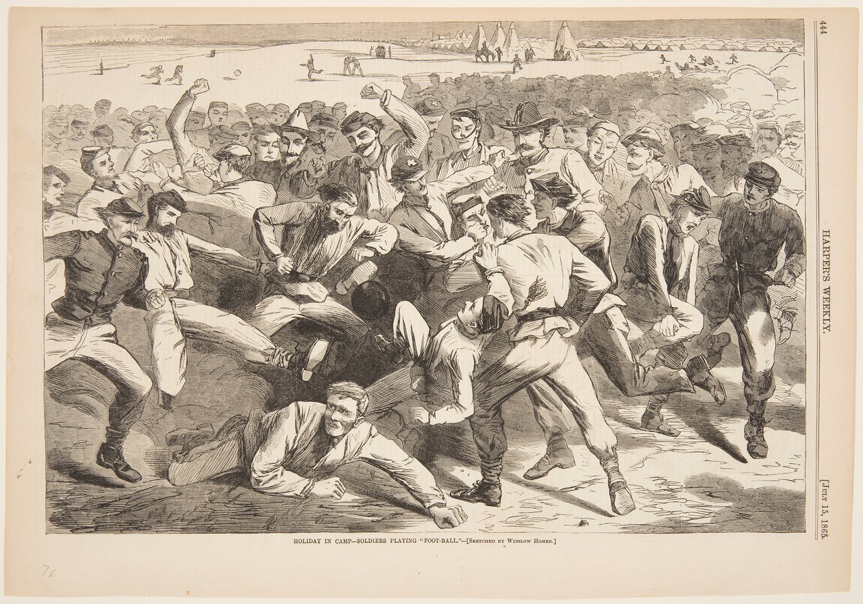 Vacances au camp – Soldats jouant au "football" - after Winslow Homer